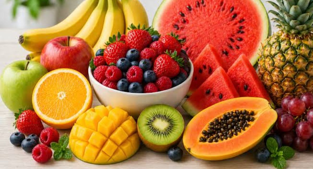 Healthy fruits for weight loss including apples, berries, grapefruit, and watermelon that support fat loss and healthy eating.